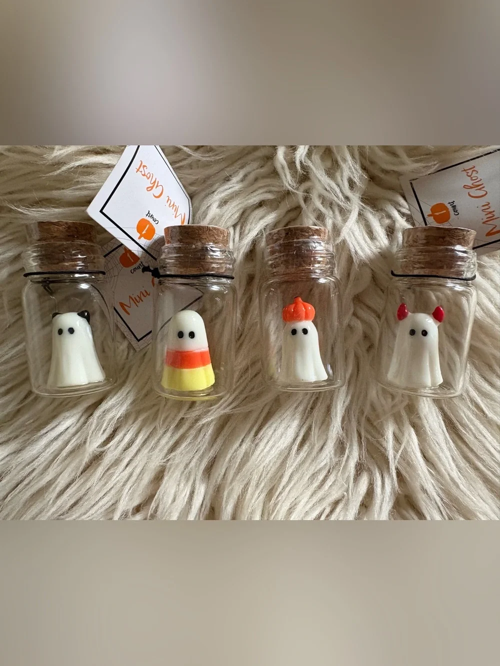 Target Bullseye Set of 4 Halloween Mini Glass Potion Bottles Complete Trinkets